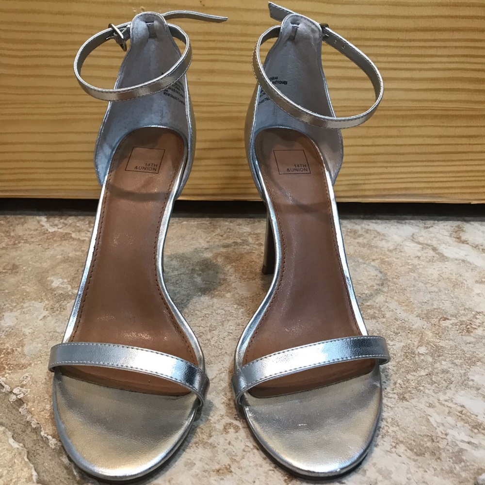 Silver strapped heels